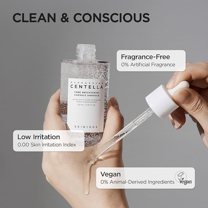 SKIN1004 Tone Balancing Capsule Ampoule, Niacinamide & Centella Serum for Face, Korean Hydrating Facial Serum for Dark Spot & Skin Tone with Tranexamic Acid, Korean Skin Care, 1.69fl.oz / 50ml