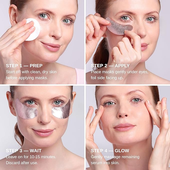Wander Beauty Winter Glow Kit, Eye Masks, De-puffs, Brightens Dark Circles, Hydrates, Limited Edition, 16 Pairs, Gold & Rose Gold, Hyaluronic Acid, Calendula Extract, Suitable for All Skin Types
