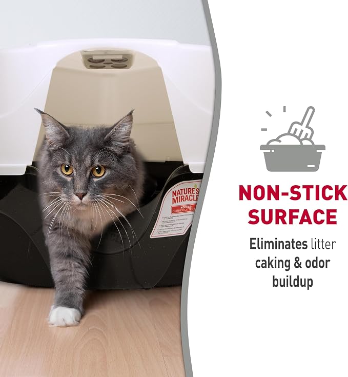 Nature's Miracle Advanced Hooded Corner Cat Litter Box with Charcoal Filter