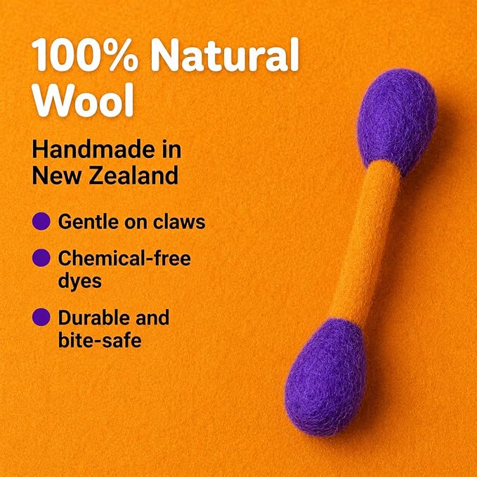 Glaciart One Halloween Cat Toys with Catnip – 7 Pack Felt Swab Cat Toys + Ghost Toy, Interactive Wool Cat Toys for Indoor Cats & Kittens, Handmade Natural Catnip Toys for Chase, Chew & Play
