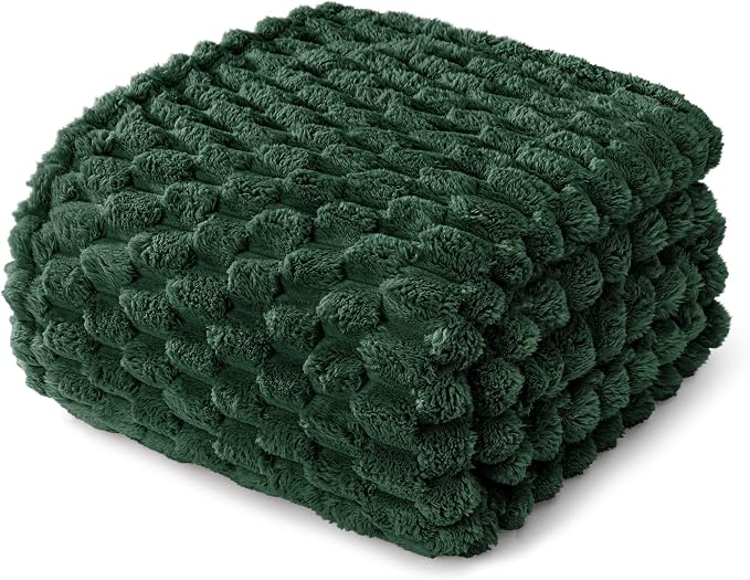 Whale Flotilla Soft 3D Fleece Throw Blanket for Couch & Bed, Emerald Green | Super Cozy Lightweight Plush Fluffy Throw, Luxury Decorative All‑Season Couch Cover Blanket for Sofa & Office Chair, 50"x60"