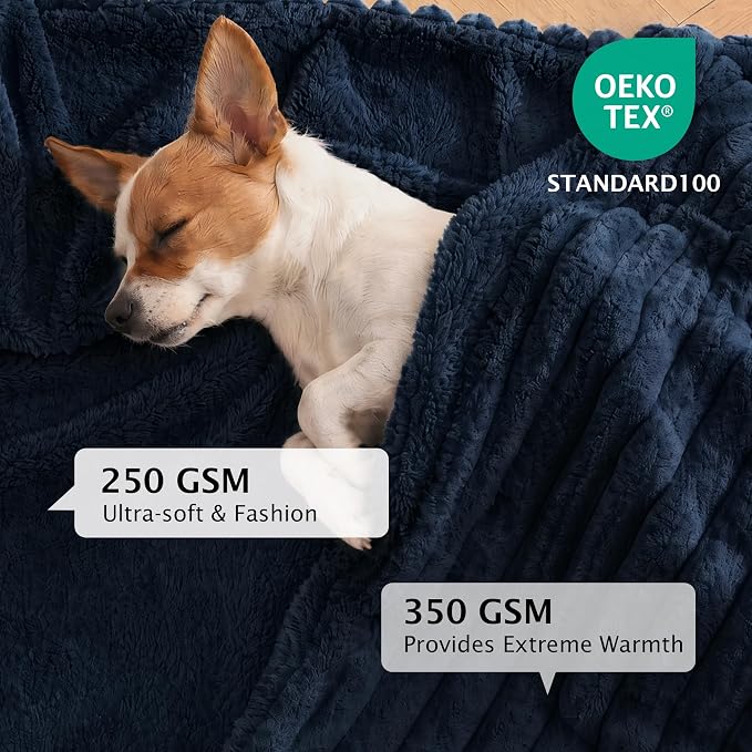 PuTian Waterproof Dog Blanket for Couch, 25"x35", Navy | Blocks Urine, Stains and Pet Hair to Guard Furniture, Perfect For Dogs & Cats On Couch, Bed, Car And Travel