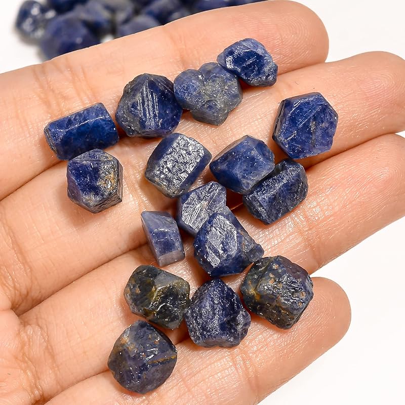 GEMKORA™ 50 carats Raw Blue Sapphire Crystals, Wholesale Lot, Natural Gemstone, Rough Crystals, Rock Stones, Jewelry Making Supplies, DIY & Crafts, September Birthstone