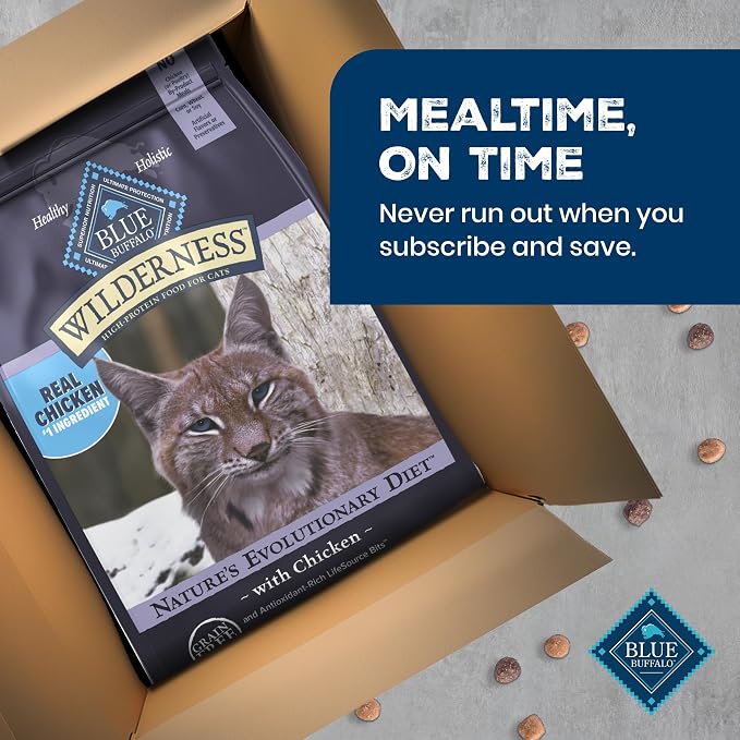 Blue Buffalo Wilderness Chicken Adult Dry Cat Food, Grain-Free, 12 lb | Real Chicken #1 Ingredient, High Protein Nutrition, Supports Immunity with Antioxidant-Rich LifeSource Bits