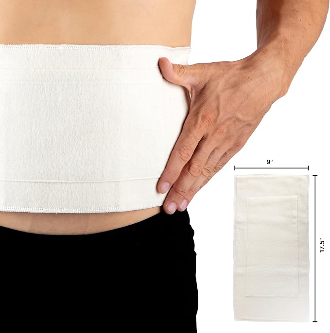 100% Natural Cotton Flannel 4 Pieces Castor Oil Pack wrap for Liver Detox. Unbleached Super Soft Double Brushed All Cotton Flannel, 3 Superior Layers with Added Front Pocket for hot/Cold Pack.