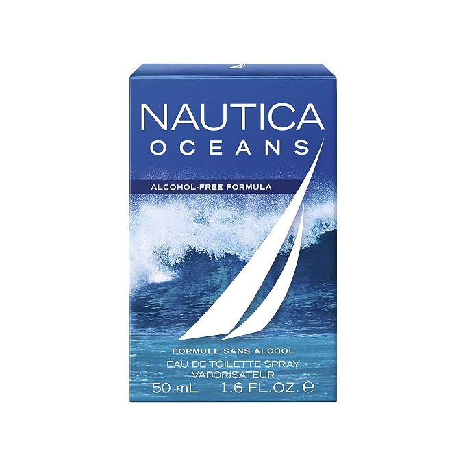 Nautica Oceans Eau de Toilette 1.6 fl oz (Pack of 1), Notes of Apple, Cyclamen, and Amberwood, Men's Fragrance, Long Lasting, Everyday Fragrance, Travel Size
