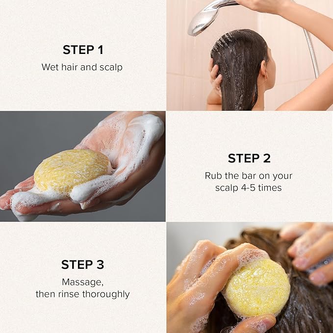 Maka Nature Low-Carbon Shampoo Bar | Korean K-Beauty Haircare with Natural Ingredients for Scalp & Hair Types | Vegan, Eco-Friendly, pH balanced, 3.35oz (Lemon), Made in Korea