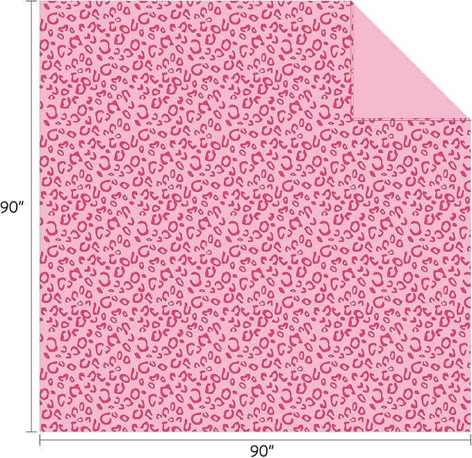 Flannel Fleece Leopard Print Throw Blanket Super Soft Lightweight Fluffy Throw for Couch, 90"X90",Hot Pink