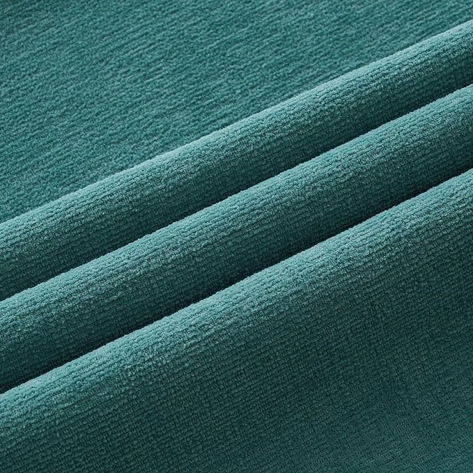 MIULEE Teal Chenille Couch Throw Pillow Covers, 16x16 | Set of 2, Soft Coastal Home Decor, Modern Farmhouse Decorative Pillowcases for Sofa Living Room Bed