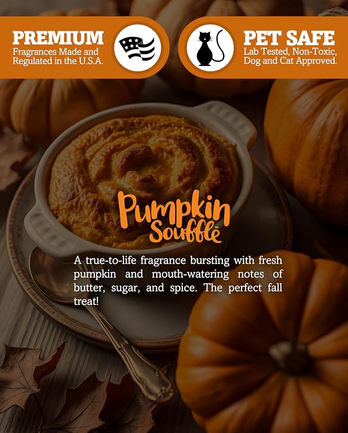 Shortie's Candle Company Pumpkin Souffle Natural Soy Wax Melts - 1 Highly Scented 3 Oz. Bar - Made with 100% Soy and Essential Fragrance Oils - Phthalate & Paraffin Free, Vegan, Non-Toxic