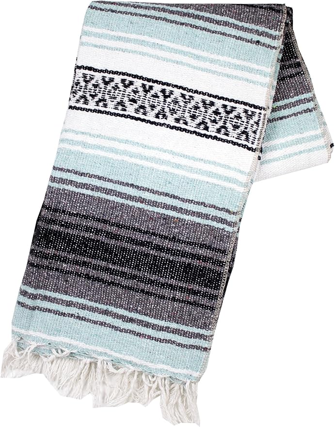 Canyon Creek Authentic Mexican Yoga Falsa Blanket (Sea Green)