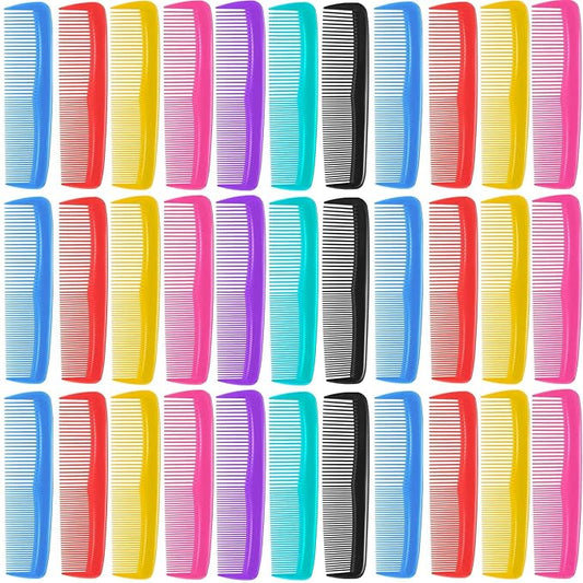 50pcs Hair Combs Bulk, Individually Wrapped, Black Pocket Hair Comb Set Fine Tooth Dressing for Women/Men, Travel, Hotel, Airbnb, Operation Christmas Child Shoeboxes, Homeless, Shelter, Charity