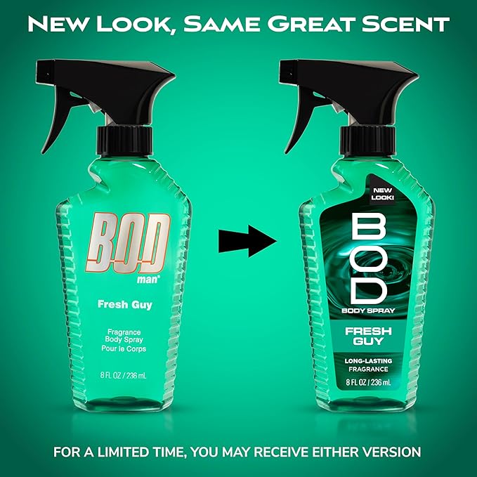 BOD man Fragrance Body Spray, Fresh Guy, 8 fl oz