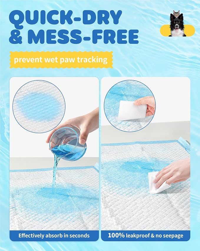 Powools Puppy Pads for Dogs, 38 x 28 in, 6-Layer, Leak-Proof, 75-Pack | XX-Large Pee Pads for Dogs Potty Training, Quick-Dry Design, Wee Wee Pads for Dogs, Puppy Training Pads