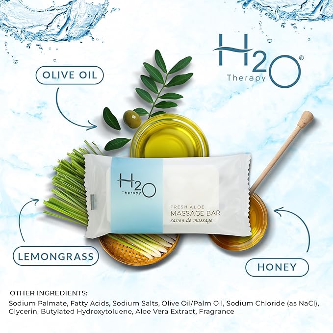 1-Shoppe All-in-Kit H2O Massage Bar Soap, Travel Size Hotel Amenities, 1 oz (Case of 100)