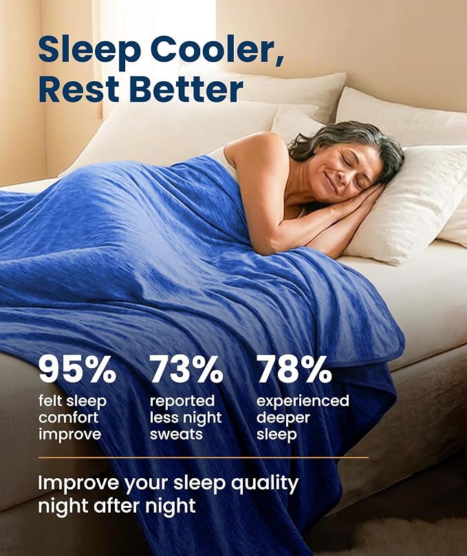 Everlasting Comfort Cooling Blanket for Hot Sleepers - Soft, Lightweight & Breathable Throw Blanket with Easy to Clean Material - Luxury Throws for Hot Flashes & Night Sweats (60"x80")