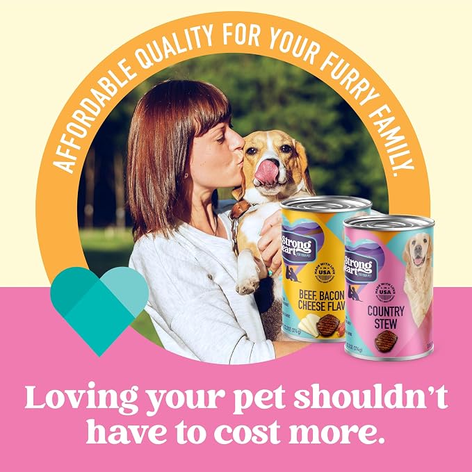 A Strong Heart Variety Pack, Beef Bacon & Cheese & Stew, 12pk | Two recipes, complete & balanced all life stages, Made in USA, 13.2oz cans