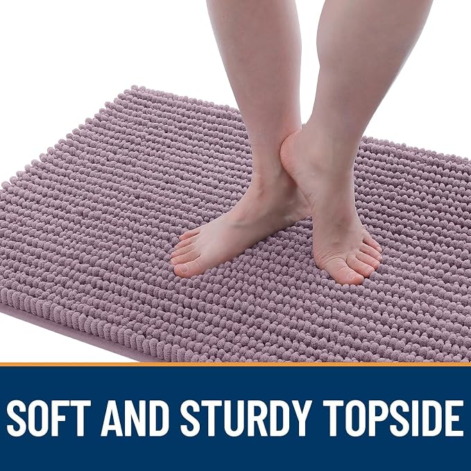 OLANLY Dog Door Mat for Muddy Paws 44x24, Extra Absorbent Chenille Mud Mat | Deep Plum, Absorbs Moisture and Dirt, Non-Slip Machine Washable Doormat, Quick-Drying Indoor Entryway Floor Mat for Dogs