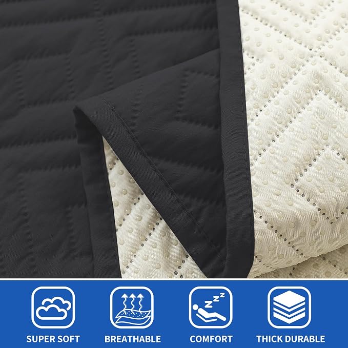 2026 Waterproof Sofa Dog Blanket (30"x70") Comfy Couch Sofa Mat for Pets with Anti-Slip Back, Universal Incontinence Lightweight Liner Pad for Furniture Car Picnic etc Durable Washable, Black