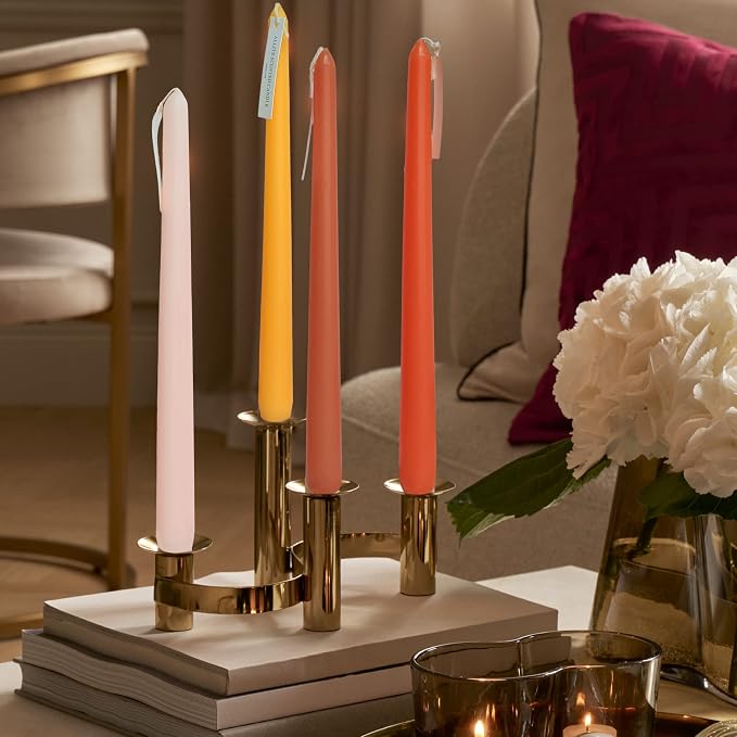 4 PCS Citrus Scented Taper Candles Gradient Orange Candlesticks Smokeless Candle Colorful Long Candles 10 inch for Christmas Wedding Festival Home Decor