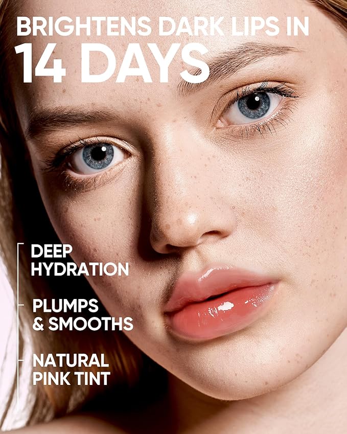 SKINTIFIC Peptide Brightening Lip Serum, Hydrating & Plumping Tinted Lip Gloss, Moisturizing Lip Balm with Polypeptides & Squalane for Glossy Sheer, Smooth Lips (02 Coral Rose)