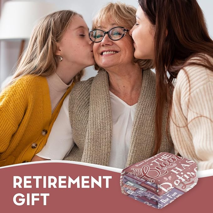 Retirement Gifts for Women 2026, Retirement Blanket 60"x50", Retired Gifts | Pink Retirement Gift for Woman, Happy Farewell Gifts for Coworker, Funny Going Away Throws for Mom, Teacher, Nurse, Female