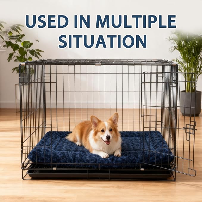 Dog Beds Crate Pad, Dog Bed Mat for Smal Dogs Sleeping, Soft, Durable, Washable & Anti-Slip Crate Pads, Reversible Mat Bed Kennel Mat Cat Bed
