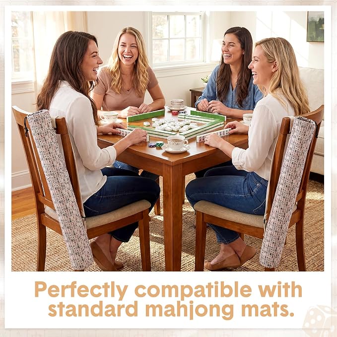 Shinylin 35 Inch Mahjong Mat Carrying Bag with Strap, Printed Drawstring Mahjong Holder Bag Outdoor Travel Canvas Storage for Board Games, Yoga Mats, Tripod