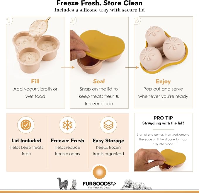 FURHIVE Frozen Dog Treat Toy for Aggressive Chewers, Nylon Chew with Tray