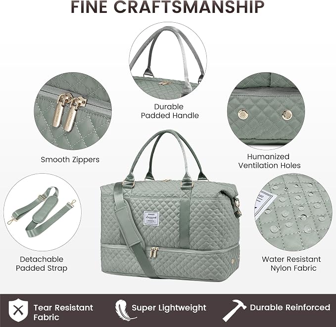 LOVEVOOK Travel Duffle Bag,Weekender Bags for Women with Shoe Compartment，Carry on Overnight Bag with Toiletry Bag,Gym Duffel Bag with Wet Pocket, Hospital Bags for Labor and Delivery