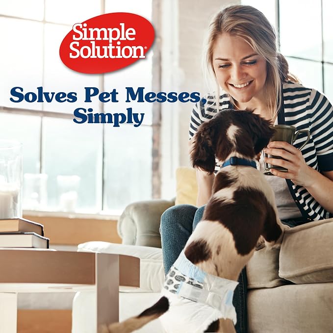 Simple Solution Female Dog Diapers, Disposable Dog Diapers, S, 30 Count | Dog in Heat, Potty Training, Incontinence Support, Leak Proof, Puppy Training, Disposable Protection, Secure Fit, 12-19 Inch