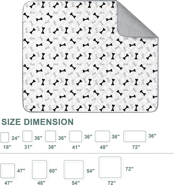 Eterish Reusable Washable Pee Pads for Dogs Large/Extra Large 36'' x 41'' 2 Pack, Absorbent Pet Puppy Dog Training Pads Non-Slip, Waterproof Whelping Potty Pads for Dogs Leak-Proof
