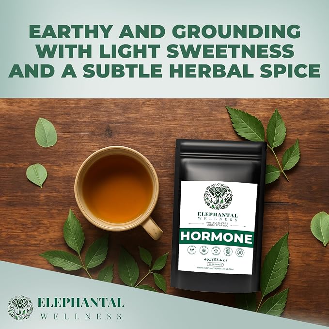 Hormone Support Herbal Tea for Women – Ashwagandha, Vitex, Dong Quai, Shatavari & Raspberry Leaf – Supports Balance, Calm & Daily Wellness – Caffeine-Free, Non-GMO Loose Leaf Tea, 4oz (40 Servings)