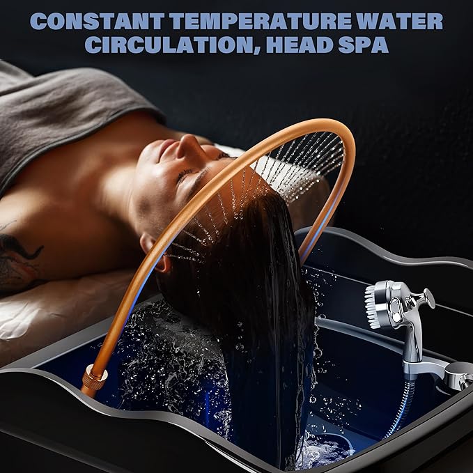 Freshlyy Head Spa Equipment with 60L Water Storage Tank, Warm Steam & Hair Wash Sink for Scalp Care and Relaxation (Head Spa Equipment-Black)