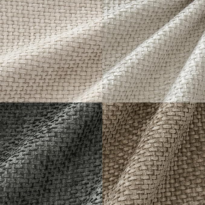 MIULEE Soft Decorative Chenille Euro Pillow Covers Neutral 22x22 Pack of 4 | Mid Century Modern Decor, Cream to Charcoal Set, Couch Throw Pillows, Farmhouse Boho Cushion Covers for Sofa Bed Living Room
