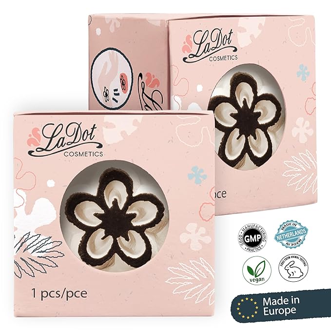 LaDot Temporary Tattoo Stamp– Easy-to-Use Reusable Ceramic Skin Stamp for Creating Custom Temporary Tattoos – Fun Body Art Tool for Parties, Events, and Festivals (Flower, Small)