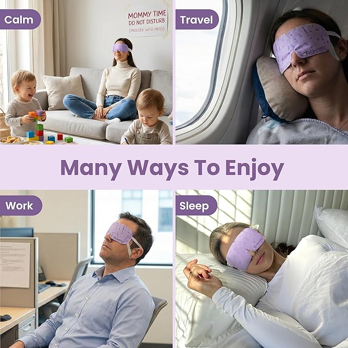 Eye Serenity Steam Eye Mask, Heated Eye Mask, Self Heating Warm Compress for Dry Eyes, Fast Relief for Stye, Puffy Sensitive Eyes, Moist Heat, Mothers Day Gifts for Women and Men - Lavender