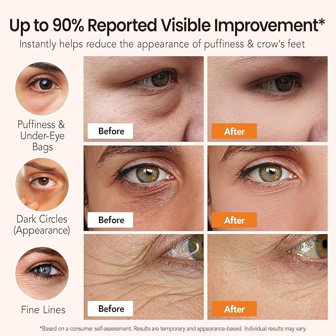ISUNRISE Instant Eye Tightener Cream with Brush, Temporary Eye Tightener Cream Reduces Eye Bags & Puffiness, Wrinkles & Fine Lines, Lightweight Gentle Skin Care for All Skin Types