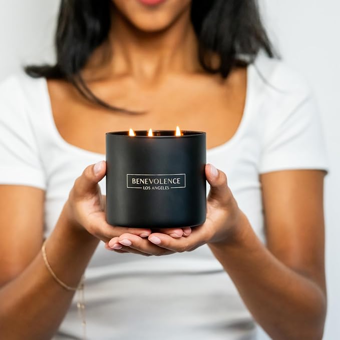 Benevolence LA Premium Black Berries Large 3-Wick Scented Candle – 45-Hour Burn – Luxury Natural Soy Candle for Home – Aromatherapy & Room Decor – 14.5oz