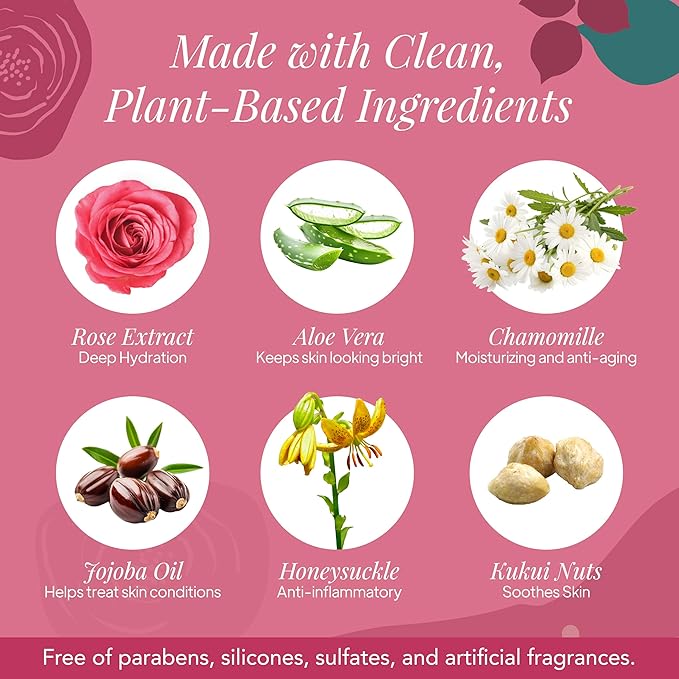 Saavy Naturals Deeply Hydrating Body Cream for Dry Skin – Nourishing Shea Butter, Plant-Based & Sustainably Sourced – Bulgarian Rose – 8.5 fl oz, 2 pack