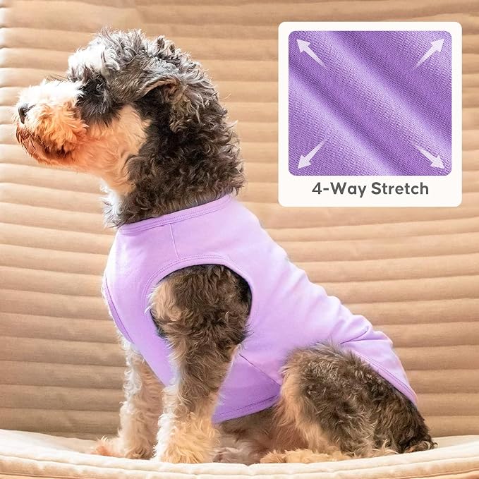 KYEESE 2Pack Cotton Dog Shirt for Large Dogs Soft Striped Tank Top | Reflective for Safety, Lightweight & Breathable, Gentle on Sensitive Skin, Stretchy & Free to Move, Comfortable Daily Wear