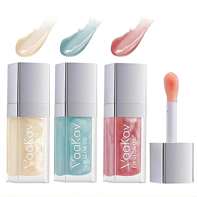 Color Changing Lip Oil Set – Hydrating Glossy Lip Tint with Natural Shine, Non-Sticky Nourishing Lip Glow, Long-Lasting Moisture for Soft & Plump Lips(3 PCS)