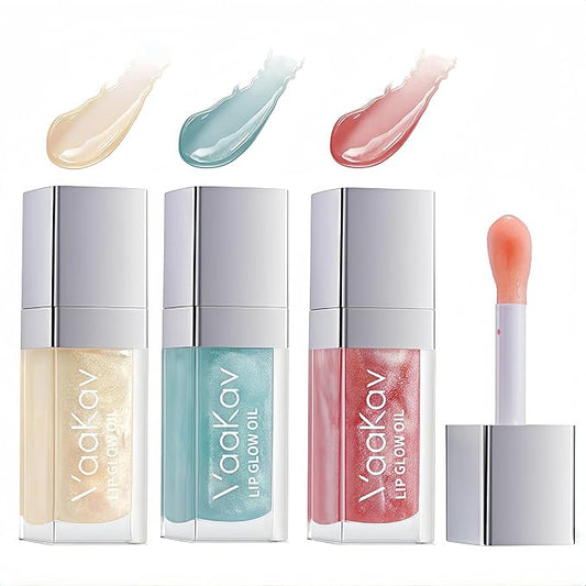 Color Changing Lip Oil Set – Hydrating Glossy Lip Tint with Natural Shine, Non-Sticky Nourishing Lip Glow, Long-Lasting Moisture for Soft & Plump Lips(3 PCS)