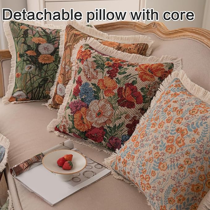 Household Pillow Covers with Insert Soft Faux Floral Protectors Covers for Outdoor Traveling Decoration Throw Pillow Cover with Insert