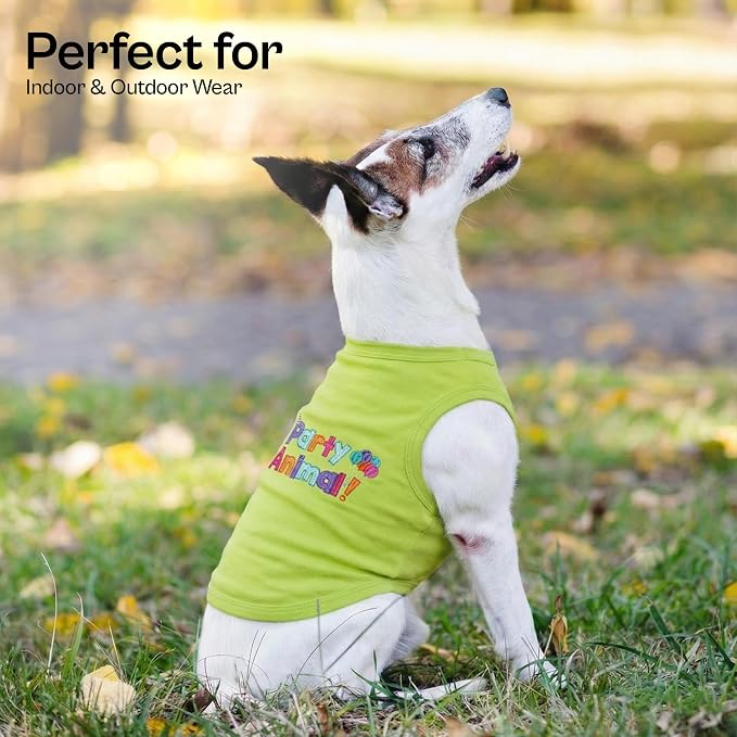 Parisian Pet Dog Shirt – 100% Cotton Shirts for Large Dogs – Sleeveless Pet Clothes – Lightweight Party Animal Dog Apparel – Breathable Dogs Clothes - Stretchy Pet T Shirts