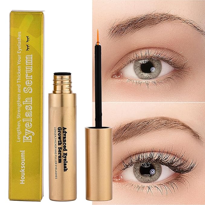 Eyelash Growth Serum Volumizing For Eyelash Growth Longer Thicker Lash Enhancing Serum Vegan, Advanced Lash Enhancing Treatment for Natural Lashes, 8mL (Yellow, 1 Count (Pack of 1))