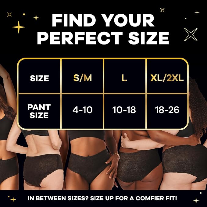 Always ZZZs Disposable Period Underwear, Size S/M, Absorbs 5X More Than an Ultra Thin Overnight Pad, Comfortable Sleep Worry-Free Nights 26 Count