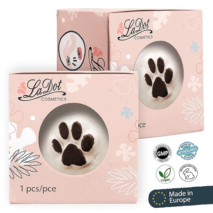 LaDot Temporary Tattoo Stamp– Easy-to-Use Reusable Ceramic Skin Stamp for Creating Custom Temporary Tattoos – Fun Body Art Tool for Parties, Events, and Festivals (Cat Paw, Small)