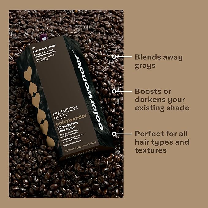 Madison Reed colorwonder Demi-Permanent Hair Color, Effortless At-Home Hair Dye, Ammonia-Free, Cruelty-Free, Espresso Yourself (4N Darkest Brown), Pack of 1