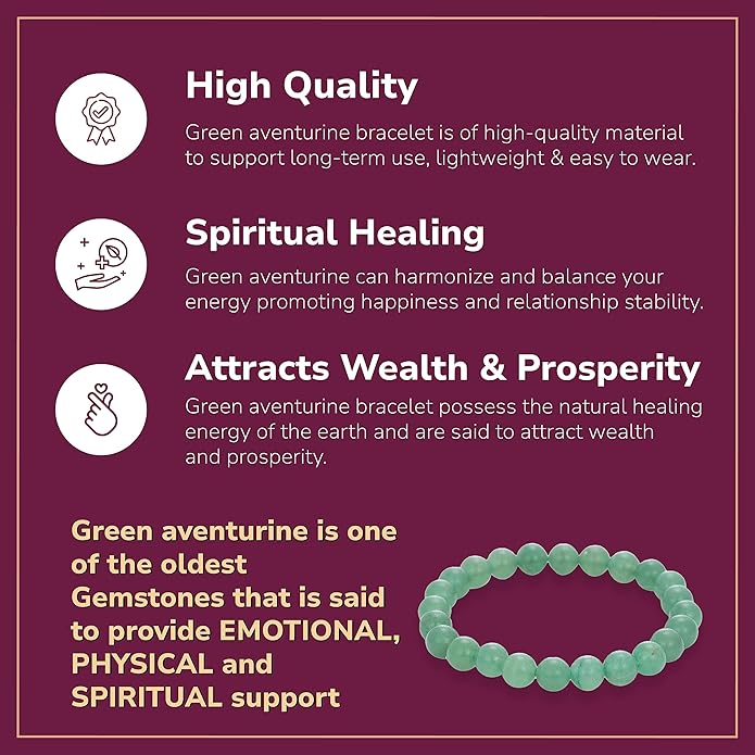 Crystal Vibe 8mm Beaded Bracelets For Women Men - Healing Crystal Bracelet - Adjustable Size